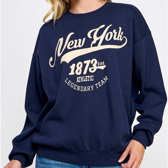 🆕Oversized fleece New York script sweatshirt - Picture 3 of 8